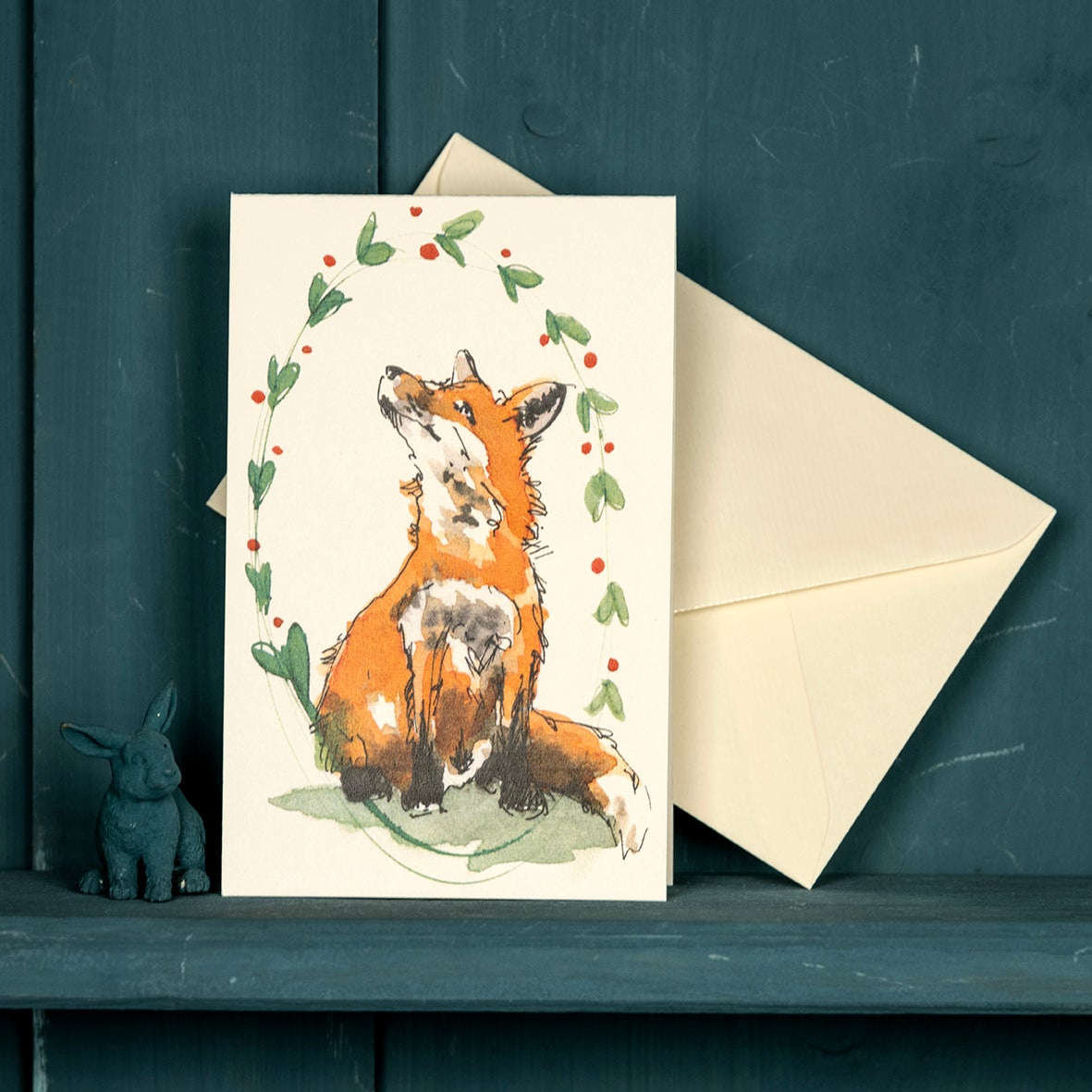 Kleine Klappkarte mit Fuchs Illustration